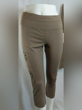 Catherine Malandrino Laser-Cut Leggings with Black Details
